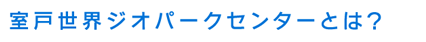 室戸世界ジオパークセンターとは？
